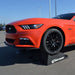 Front wheel of a Mustang on a Race Ramps 72 inch ramp