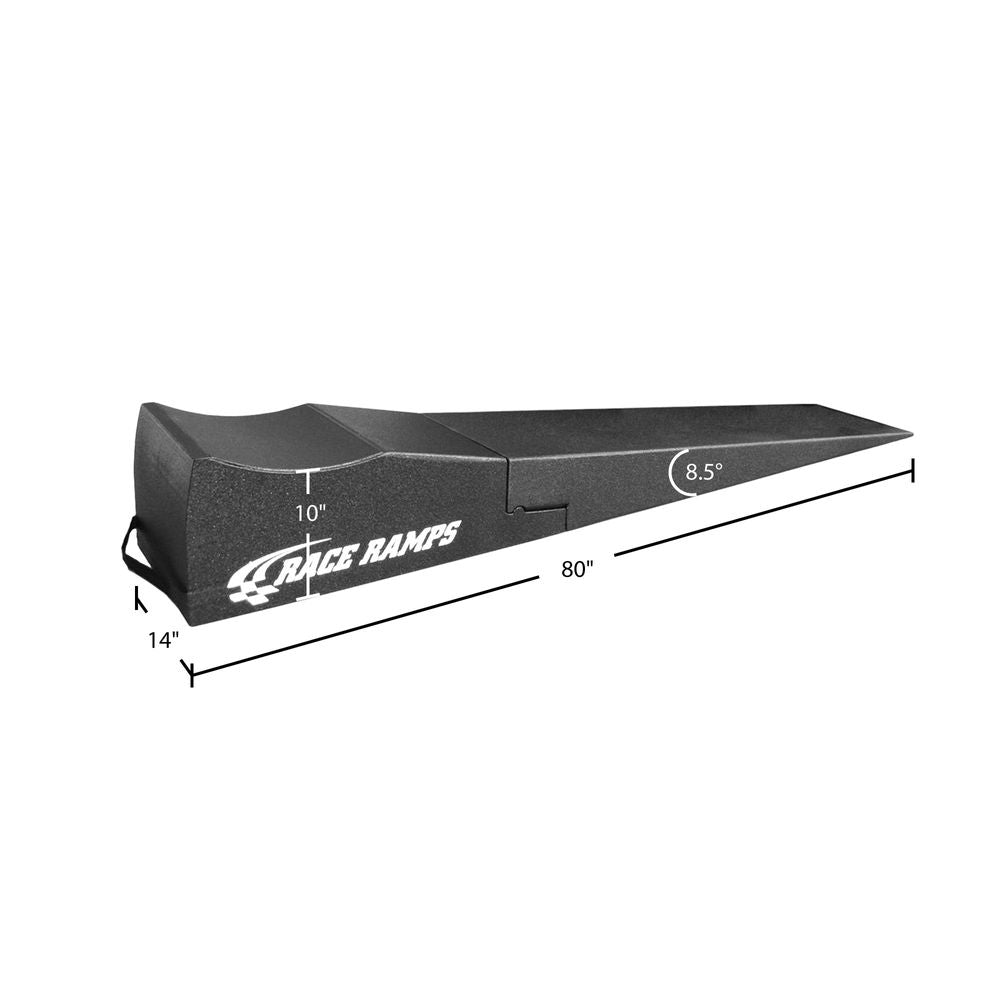 Race Ramps 80 inch combo ramp dimensions, 10 inch lift on an 8.5 degree approach