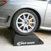 Close up of a tire on the top block of a Race Ramps combo ramp