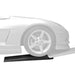 Low sports car approaching a Race Ramps cutout nose rack ramp