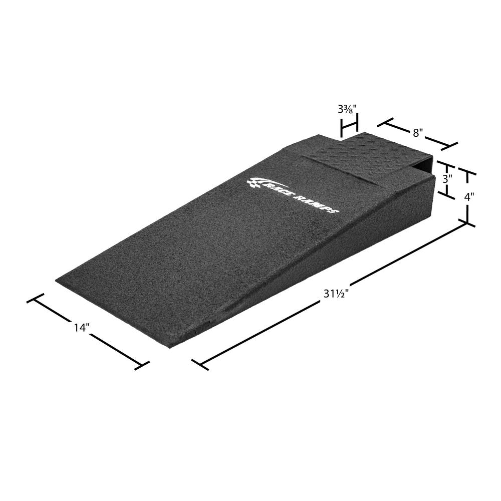 RR-RACK-HN14-4 labeled render, 31.5 inch body with a 3.5 inch hook, 14 inch width, 4 inch lift