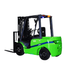 Rear-side view of the Ekko EK25GT-Li lithium forklift in bright green finish, built for 5,000 lb capacity with solid pneumatic tires.