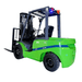 Rear-side view of the Ekko EK30GT‑Li lithium forklift, featuring solid pneumatic tires, overhead safety lights, and ergonomic operator cockpit.