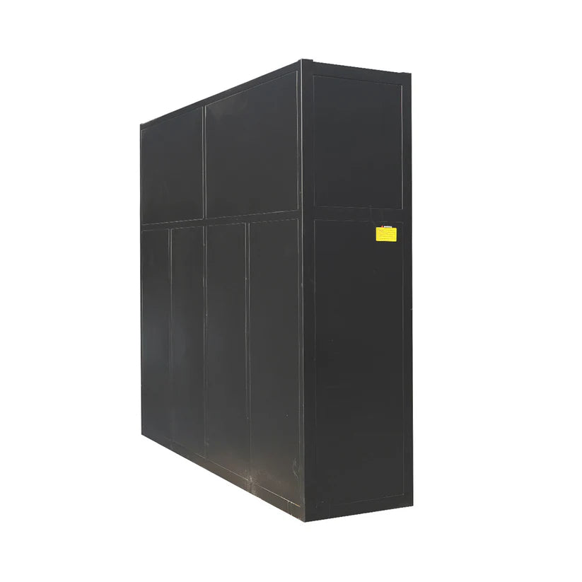 Rear angle showing the full steel construction of a 7ft 16 drawer garage cabinet by Chery Industrial