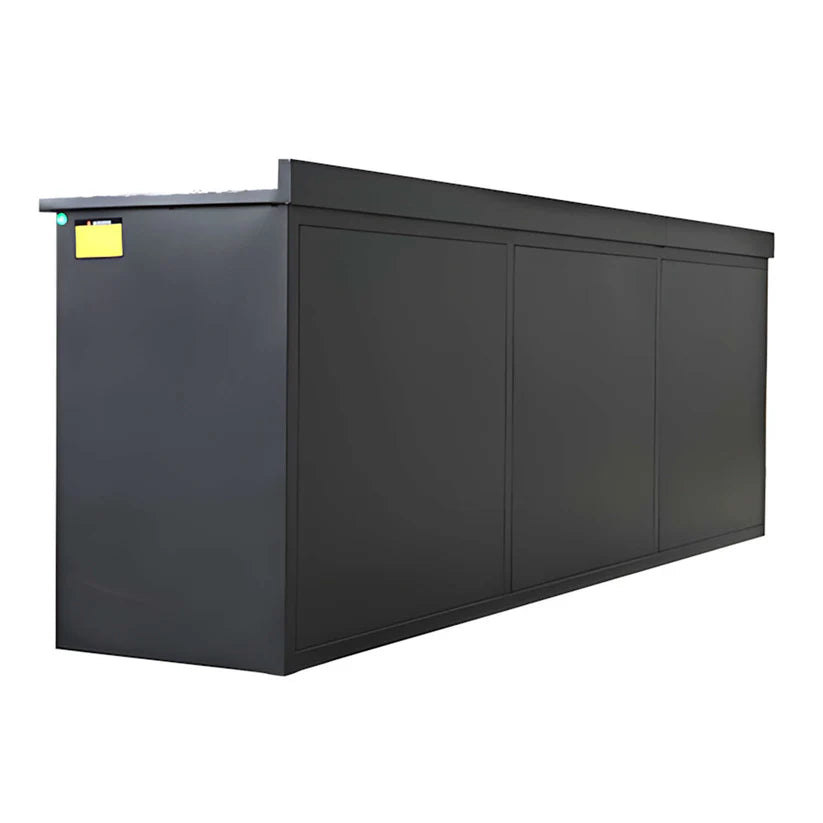 Rear panel and steel construction of Chery Industrial 10ft 35-drawer workbench cabinet