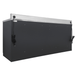 Rear panel view of the gray Dragonfire Pro Series 24 drawer 7ft workbench showing backsplash and power cord routing (DFT-WB-24)