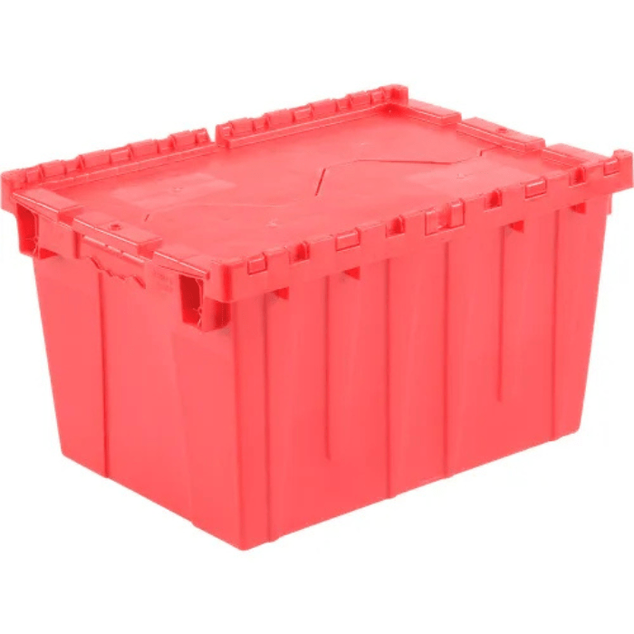 Red tote with top closed for the Auxx-Lift Motorized Garage Storage Platform