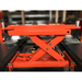 Rolling bridge jack installed between runways of the Katool model 4H150 four-post lift