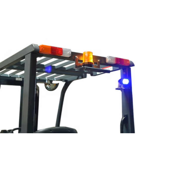 Roof-mounted warning lights and LED indicators on the Ekko EK20GS enhance visibility and operator safety.