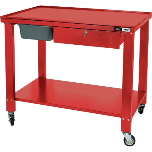 American Forge & Foundry® Tear-Down Table, 1 Drawer, 48"W x 31-1/2"D, Red