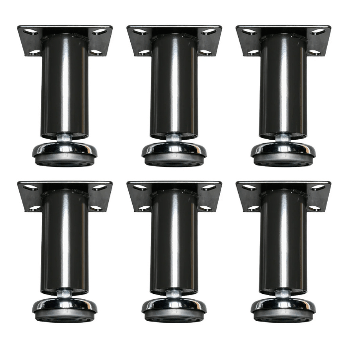 Set of 6 Dragonfire DFT-WB-6PF adjustable leveling legs for workbench stabilization