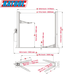 Showing dimensions of the Katool KT-H105 10,000 lb Two-Post Car Lift
