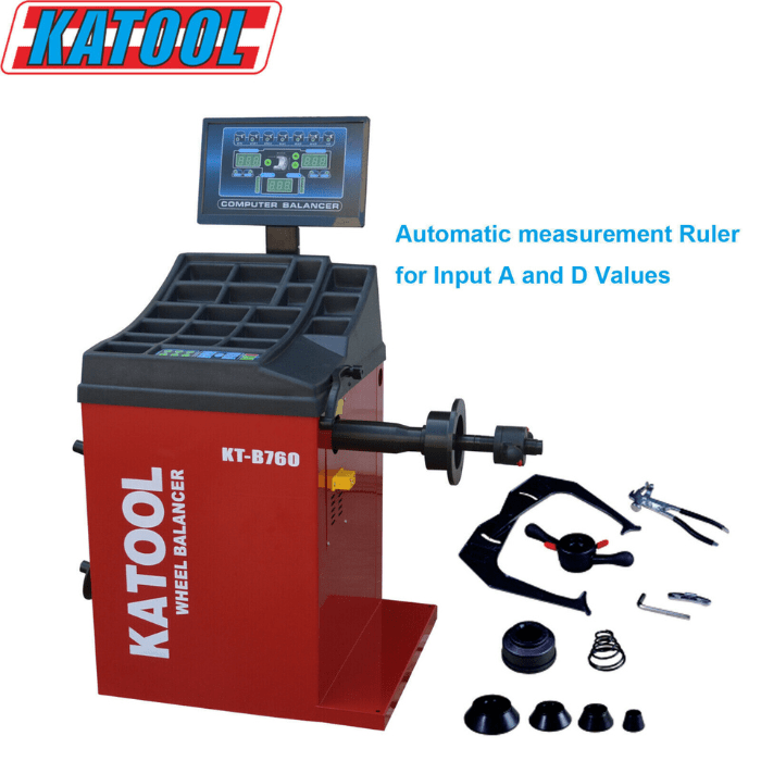 Showing how the Katool KT-B760 Wheel Balancer can take imput A and D Values