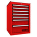 Homak 14 1/2-Inch Pro II 7-Drawer Side Cabinet in Fury Red