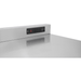 Stainless backsplash power strip detail on the black Dragonfire Pro Series workbench, DFT-WB-17 7FT