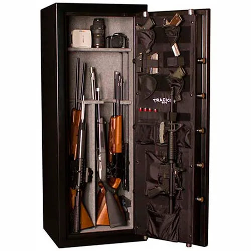 Tracker Safe Gun Safe, Electronic Lock - 1 Hr Fire Rating - 12 Gun Cap. Black