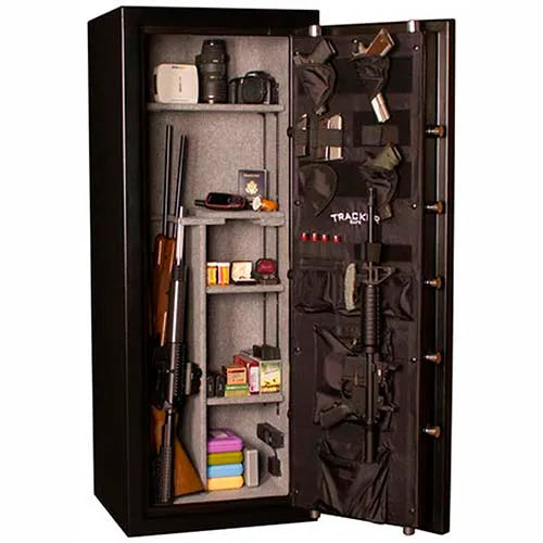 Tracker Safe Gun Safe, Electronic Lock - 1 Hr Fire Rating - 12 Gun Cap. Black