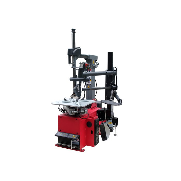 Tuxedo TC-1300 leverless tiltback press-arm tire changer, front view
