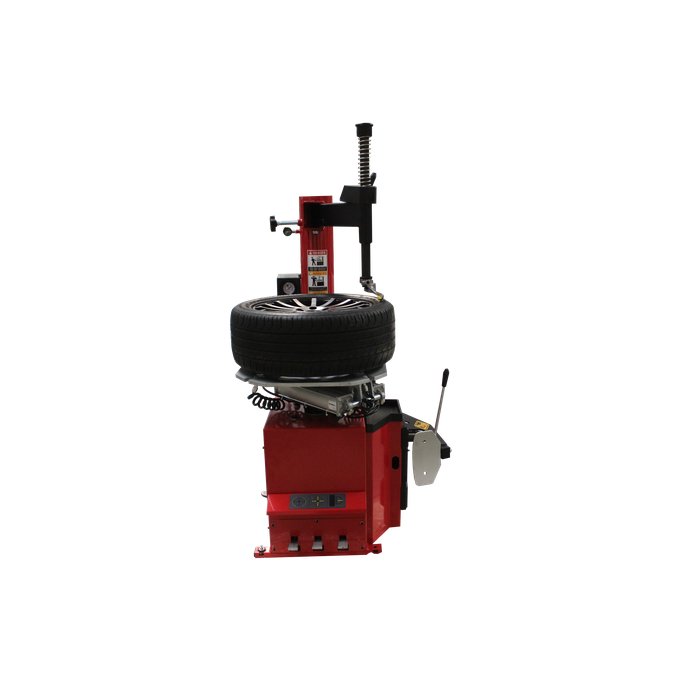 Tuxedo TC-530 with tire clamped on turntable