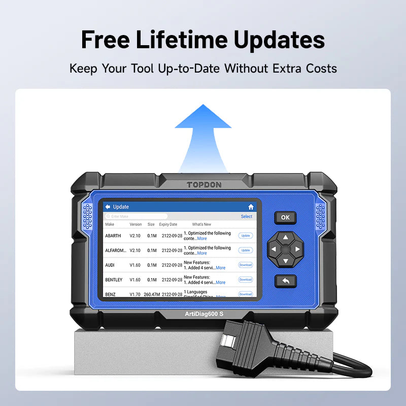 TOPDON ArtiDiag600 S free lifetime software updates interface