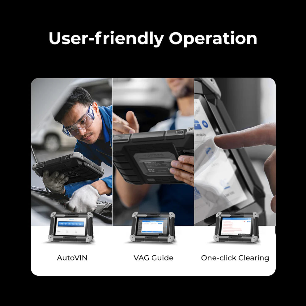 TOPDON Phoenix Lite 3 automotive diagnostic tablet with user friendly operation AutoVIN VAG guide and one click code clearing