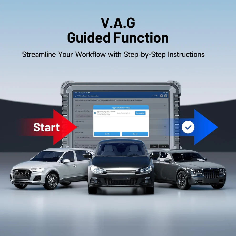 TOPDON Phoenix Plus 2 VAG guided functions with step by step diagnostic instructions