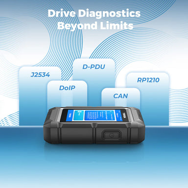 TOPDON RLink Lite supporting J2534, D-PDU, DoIP, CAN, and RP1210 diagnostic protocols