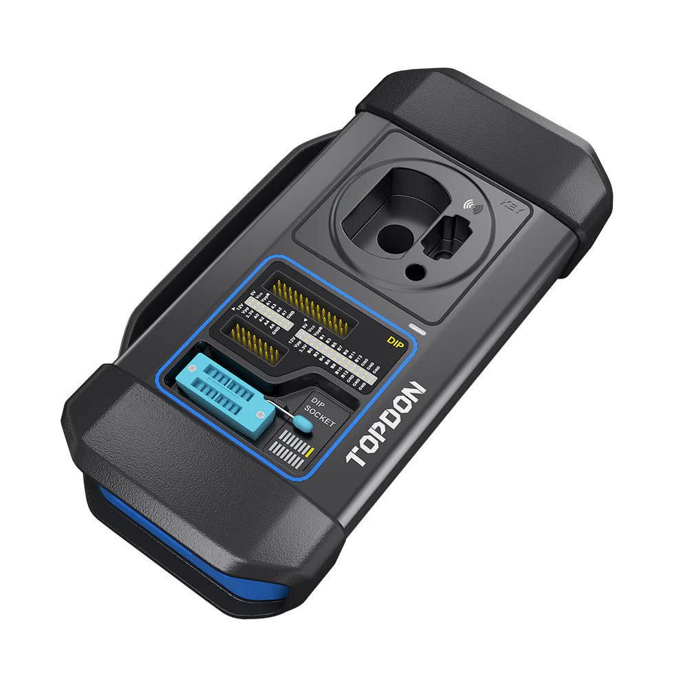 TOPDON T-Ninja Box immobilizer programming tool angled view showing key socket