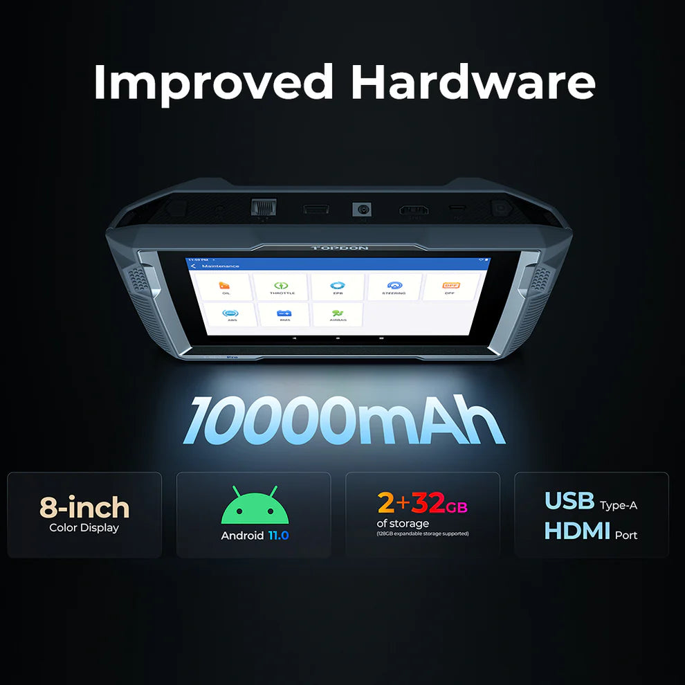 TOPDON T-Ninja Pro hardware with 8-inch display Android system and 10000mAh battery