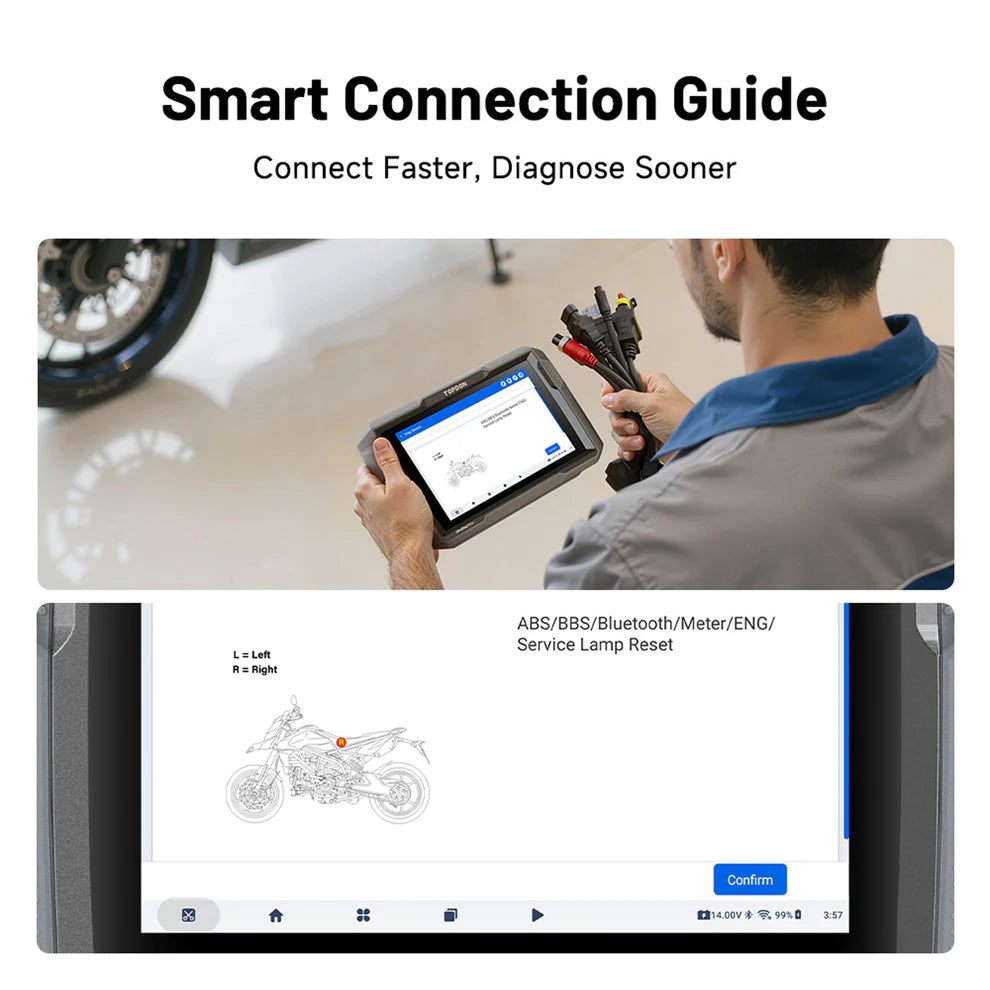 TOPDON UltraDiag Moto smart connection guide for fast motorcycle diagnostics