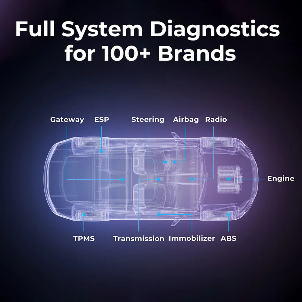 TOPDON UltraDiag full system diagnostics for engine, ABS, transmission, airbag, TPMS, and immobilizer systems