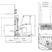 Technical drawings of Ekko EK18RF-Li forklift with detailed measurements for length, fork reach, and turning radius
