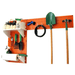 The Pegboard Garden Tool Board Organizer Kit by Wall Control with an orange pegboard and white accessories with tools