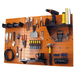 The 4ft Metal Pegboard Premium Tool Storage Kit - Toolboard with Hooks with orange pegboard and black accessories