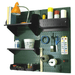 The Craft Hobby Pegboard Organizer Kit with green pegboard and black accessories with materials