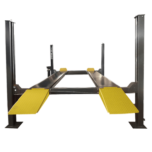 The Front side view of the Katool 4H850 8,500lb Four-Post Auto Lift not holding a car