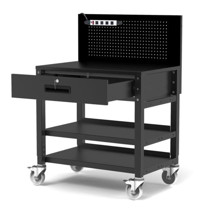 The front right side view of the Heavy-Duty Mobile Workstation with no tools