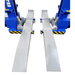 Top view of MSC-FL-Rampset ramps connected to MSC mobile column lifts.