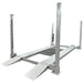Triumph NOS10000 10,000 lb 4 post car lift studio view with runways and lowered approach ramps