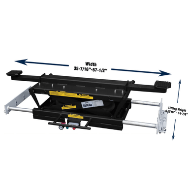 Tuxedo RAJ-8K-L rolling air jack low-mount bracket assembly with precision roller bearings