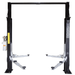 Tuxedo TP9KAC-TUX two post lift front view with asymmetric swing arms extended