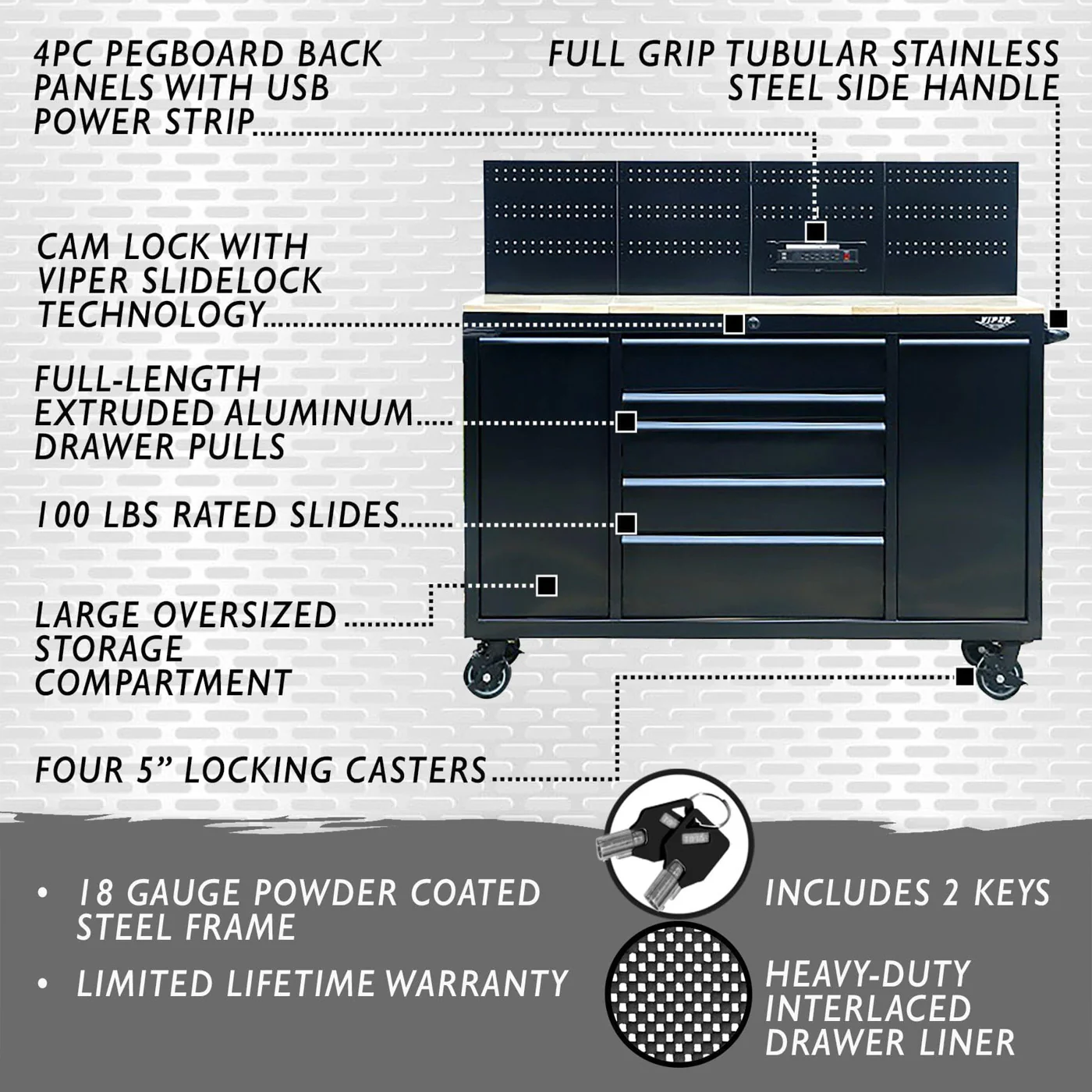Viper Tool Storage V6007WSBLR infographic