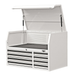 Viper Tools 41 in 8 Drawer Top Chest side angle with lid open in White