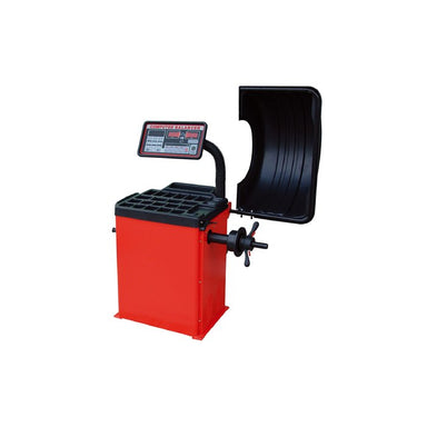 Tuxedo WB-953 wheel balancer with hood, front view