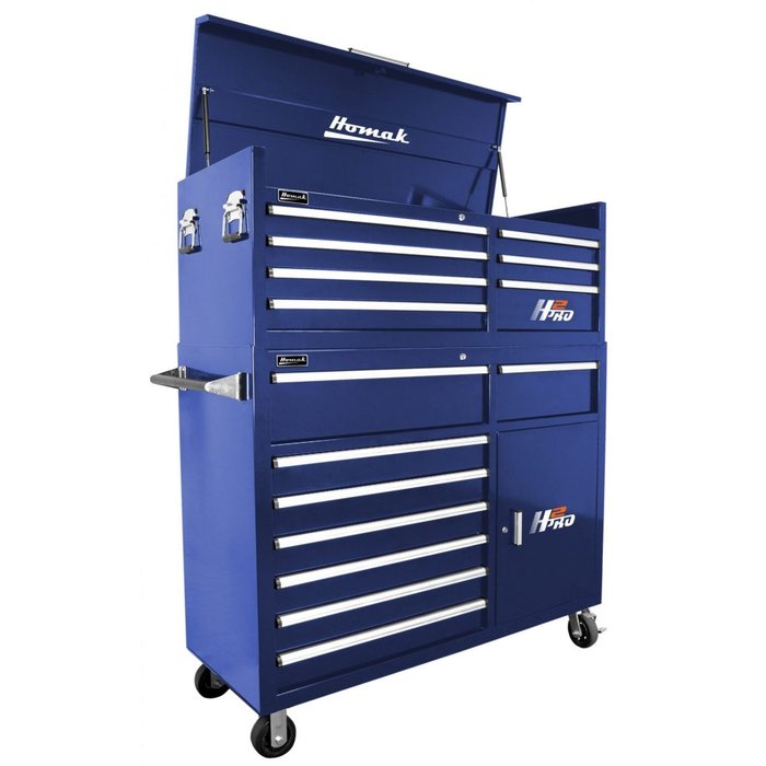 Homak 56" H2Pro 16-Drawer Combo in Rally Sport Blue