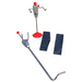 Wheel alignment accessories including steering wheel holder, brake depressor, and wheel chocks