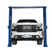 White Chevy Silverado positioned on iDEAL TP10KAC-DX 2 post car lift