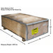 Wooden shipping crate for Atlas RJ7000 rolling jack with labeled dimensions and 400 lb shipping weight