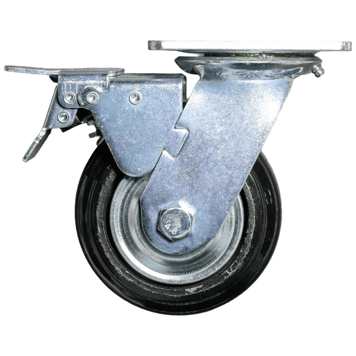 Zinc locking swivel caster close up for Dragonfire workbench casters DFT-WB-6PC