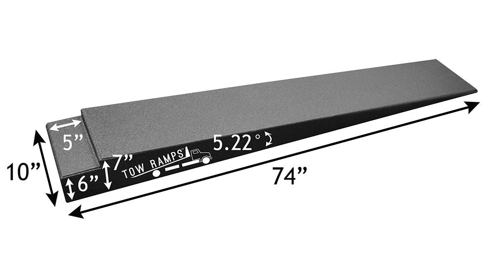 BT-TT-7-10 dimension drawing, 74 inch length, 10 inch width, 7 inch lift, 5.2 degree approach